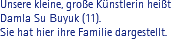 Unsere kleine, große Künstlerin heißt Damla Su Buyuk (11).
Sie hat hier ihre Familie dargestellt.